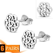 Solid Silver Celtic Knot Stud Earrings, ep274